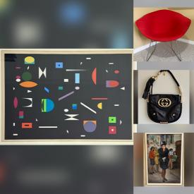 MaxSold Auction: This auction features Art Glass, Jackets, MCM Lamps, Jewelry, Patio Set, Lithographs, MCM Dining Furniture, Figurines, Crystal Decor, Handbags, Books, Boots, Lawn Mower, Skates, Hanging Fixtures, Pop Art, Shelving, Luggage  and much more!