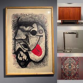 MaxSold Auction: This online auction features art books, vintage chandelier parts, vintage radio, MCM teak furniture, guitar amp, J Ruth artwork, Persian rugs, coins, and more!