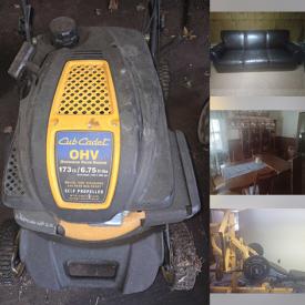 MaxSold Auction: This online auction features dining table & chairs, leather couches, exercise equipment, TV, upright freezer, desk & chair, NIB window AC unit, dressers, day bed, cabinet doors, snowblower, lawnmowers, and more!