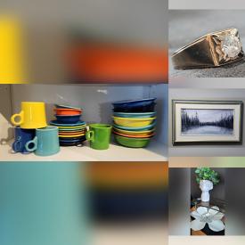 MaxSold Auction: This online auction features ESA original art, small kitchen appliances, Fiestaware, kitchen cart, planters, metal art, floor vase, stained glass ornament, area rugs, bar stools, chest freezer, silver, gold & costume jewelry, perfume bottles, air purifiers men’s & women’s footwear, portable AC unit, TV,  fitness gear, games, puzzles, office supplies, desk, monitor, plastic shelving, and more!