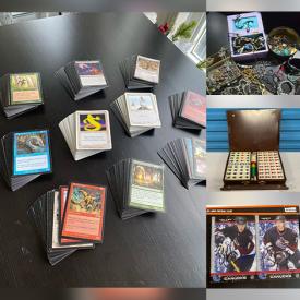 MaxSold Auction: This online auction features vintage books, photo printer, craft stamps, crystal tumblers, pressure washer, home electronics, toys, drone, decorative plates, costume jewelry, Pokémon collectibles, beauty appliances, handbags, outerwear, sports collectibles, Magic: The Gathering cards, and more!