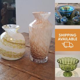 MaxSold Auction: This online auction features art glass, comics, Pokémon cards, toys, silver & costume jewelry, gemstone jewelry, tumbled & raw stones, antique Nippon, coins, puzzle, Magic cards, Coca-Cola collectibles, craft supplies, teacup/saucer sets, art pottery, Disney collectibles, Breyer figurines, sports trading cards, soapstone carvings, Hummel, Cranberry glass, Carnival glass, John Nelson artwork, and more!