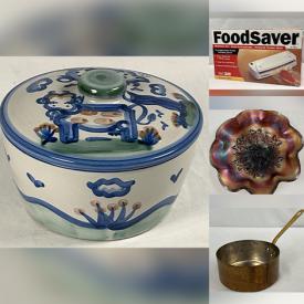 MaxSold Auction: This online auction features framed artwork, vintage furniture, crystal, collectible plates, small appliances, electronics, copper pans, stoneware, linens, vintage clothing, and much, much, more!!