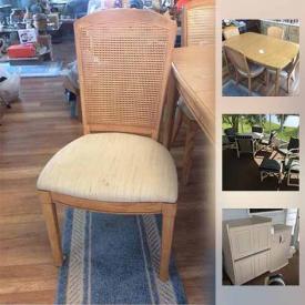 MaxSold Auction: This online auction features patio furniture, glassware, figurines, LP records, tea pots, utensils, jewelry, decorative masks, golf clubs, ladder, power tools, grandmother clock, entertainment console, board games, holiday decor, camping accessories, wall art, books, and much  more!