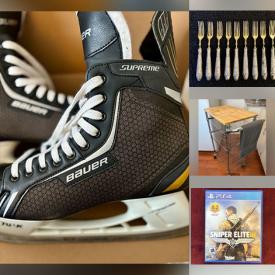 MaxSold Auction: This online auction features hockey skates, small kitchen appliances, video games, Halloween costumes, planters, ukulele, marbles, toys, children’s books, games, garden tools, electrical supplies, student desk, and more!