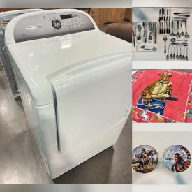 MaxSold Auction: This online auction features desk, blanket chest, vintage schoolhouse chairs, washer, dryer, area rug, vintage books, Jasperware, collector plates, transferware, leather sofa, costume jewelry, Major safe, women’s clothing, fitness gear, office supplies, and more!