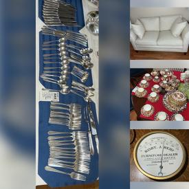 MaxSold Auction: This online auction features glass top dining table, Royal Crown Derby china, patio furniture, vintage armchair, brass ship lanterns, gold jewelry, pocket watches, vintage cameras, stoneware jug, outerwear, coins, and more!