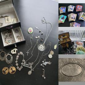 MaxSold Auction: This online auction features Pokémon collectibles, sports equipment, toys, perfume bottles, Christmas village houses, sewing machine & notions, cabinet hardware, craft supplies, power & hand tools, barware, chest freezer, The Beatles collectibles, women’s footwear, outerwear, Digimon cards, sports trading cards, silver & costume jewelry, watches, and more!