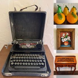 MaxSold Auction: This online auction features area rugs & runners, art glass, art pottery, DVDs, costume jewelry, art books, vintage tinkert boxes, TV, vintage angel figurines, Folk art, Mexican pottery, vintage medical tools, and more!