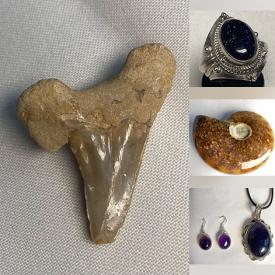 MaxSold Auction: This online auction features silver jewerly, fossils, crystals, watches, frog collectibles, CDs, incense holders, soapstone carvings, polished gemstone jewelry,  Hilda Lavoi print, pet products, art pottery, and more!