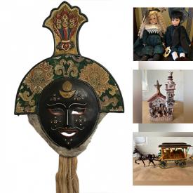MaxSold Auction: This online auction features collector dolls, wall masks, Frankoma pottery, pottery art, Kachina dolls, steins, Fiestaware, novelty teapots, art glass, marionette, Mexican pottery, Boyds Bears, Hull pottery, nesting dolls, cast iron carriages, teacup/saucer sets, decorative plates, Geisha dolls, comics, art stamps, sports trading cards, model trains, vinyl records, toys, costume jewelry, trinket boxes, watches, women’s footwear, perfume bottles, planters, and much, much, more!!!