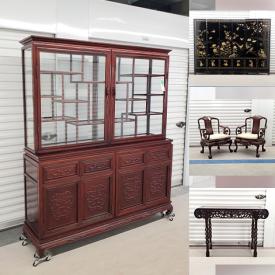 MaxSold Auction: This online auction features artwork, vintage furniture, china, vases, crystal, floor lamps, figurines, wall clocks, ceramic art, and much, much, more!!!