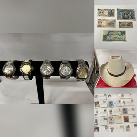 MaxSold Auction: This online auction features watches, costume jewelry, art glass, teacup/saucer sets, Depression glass, coins, banknotes, virtual reality unit, monitors, First Day Covers, and more!