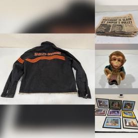 MaxSold Auction: This online auction features die-cast collectibles, HD jacket, crock, Depression glass, brass collectibles, Carnival glass, decorative plates, vintage bottles, marbles, toys, milk glass, perfume bottles, sports collectibles, camera & accessories, Disney collectibles, metal wall art, vinyl records, oil lamp, Limoges, and more!