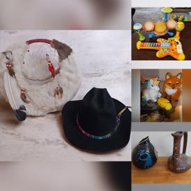 MaxSold Auction: This online auction features milk glass, cookie jar, cameras, yarn, craft supplies, office supplies, games, toys, small kitchen appliances, camping gear, Carnival glass, religious books, educational toys, women’s clothing & footwear, graphic t-shirts, steins, Indigenous-style artwork, pet products, and more!