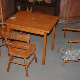 MaxSold Auction: Features Vintage Mattel toys and board games, books, silver plate decanters, occasional chairs, record cabinet, electric snow thrower, ping pong table, early phone and more!