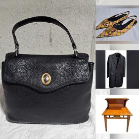 MaxSold Auction: This online auction features designer handbags, shoes & scarves, watches, tie, outerwear, silver jewelry, designer men’s clothing, Brutalist-style sculpture, floor lamps, costume jewelry, perfume, and more!