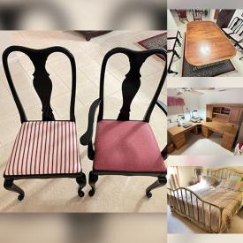 MaxSold Auction: This online auction features dining table & chairs, secretary desk, executive desk & chair, bookshelves, printer, table & desk lamps, adjustable bed, patio furniture, and more!\n