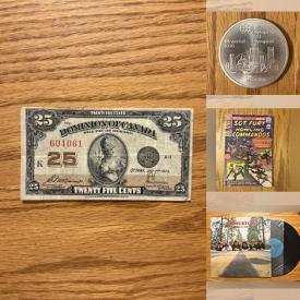 MaxSold Auction: This online auction features sports collectibles, sports trading cards, vinyl records, comics, action figures, non-sports trading cards, coins, banknotes, pencil sharpener collection, games, and more!