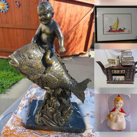 MaxSold Auction: This online auction features Disney collectibles, Delft ashtray, Depression glass, novelty tea pots, Falcon ware pottery, cookie jar, vintage roll top desk, craft supplies, bronze figurine, and more!