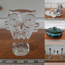 MaxSold Auction: This online auction features Blue Mountain pottery, Hoselton sculptures, art glass, novelty t-shirts, sports collectibles, Boyds bears, PenDelfin figurines, children’s books, craft supplies, Coca-Cola collectibles, Black Crow pottery, steins, soapstone sculpture, Lladro figurine, costume jewelry, and more!