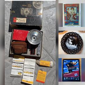 MaxSold Auction: This online auction features framed band tour posters, insulators, Mary Gregory lace plates, craft supplies, graphic t-shirts, jr golf clubs, sports trading cards, stained glass panel, and more!