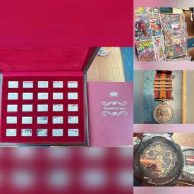 MaxSold Auction: This online auction features coins, vintage lighter, silver & costume jewelry, Pokémon cards, sports trading cards, Marvel cards, Yu-Gi-Oh cards, Magic: The Gathering cards, comics cards, stamps, comics, pocket watches, silver ingots, CDs, and more!