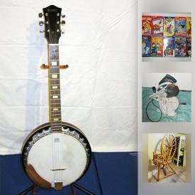 MaxSold Auction: This online auction features ART: Limited edition prints; antique etching by Charles Waltner; Joyce Betts pastel; Trisha Romance print; original paintings. Artist tool kit. MUSICAL INSTRUMENTS: Kay bass guitar, vintage Harmony 4-string guitar, Vantage acoustic guitar, Como 6-string Banjitar. ELECTRONICS: Denon stereo system; Bose speakers; Harvard Air Hockey Table. Kruk snowboards, helmet, goggles, Burton boots; bicycles; scooters; bike stand and carrier. Pine spinning wheel. Books. CHINA: Radnor florals. COLLECTIBLE: Hohner harmonicas; Baseball and hockey cards; mint stamp blocks, 1st day issues; duck decoys; Limoges plate; LP's and much more!