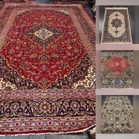 MaxSold Auction: This online auction features Persian area rugs & runners, including Mashhad, Kashan, Isfahan, Hamadan, Tabriz, Turkman, Kilim, and Kashan.