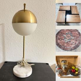 MaxSold Auction: This online auction features jewelry armoire, area rugs & runners, bar cart, MCM furniture, leather sofa, table lamps, art pottery, and more!