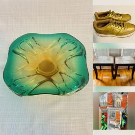 MaxSold Auction: This online auction features art glass, carnival glass, women’s clothing & footwear, S&P shakers, cranberry glass, perfume bottle, bike, ice skates, teacup/saucer sets, coins, vintage Pyrex, vintage sewing machine, and more!