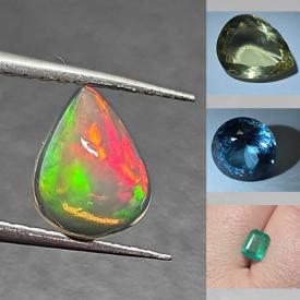 MaxSold Auction: This online auction features loose gems including topaz,  emerald, tanzanite, aquamarine, opal, garnet, labradorite, moonstone, amethyst, citrine, and much much more!