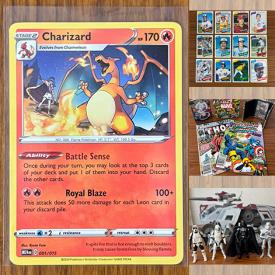 MaxSold Auction: This online auction features Star Wars collectibles, Pokémon collectibles, comics, sports collectibles, banknotes, sports trading cards, vintage duck decoys,  nesting dolls, coins, action figures, toys, pop culture trading cards, stamps, children’s clothing, and more!