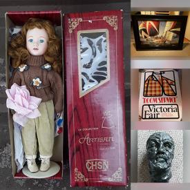 MaxSold Auction: This online auction features vintage steins, women’s footwear, Austin Productions sculpture, graphic t-shirts, lobby posters, porcelain dolls, vintage die-cast vehicles, and more!