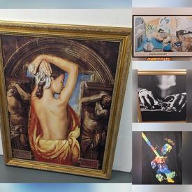 MaxSold Auction: This online auction features framed paintings, vintage road sign, advertising posters, glass top tables, charcoal drawings, men’s clothing & footwear, sunglasses, toys, and more!