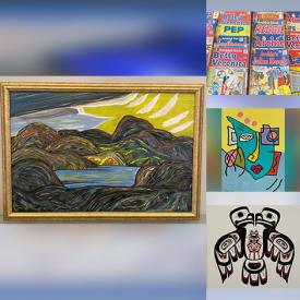 MaxSold Auction: This online auction features Clarence Mills print, Lennon Bella painting, Melissa Baxter paintings, art pottery, Nao figurines, vintage Indiana glass, art glass, Trisha Romance prints, decanter set, vintage Pyrex, vintage Talavera pottery, Chinese viewing stones, Chris DeCombe paintings, soapstone carvings, costume jewelry, Blue Mountain pottery, comics, and more!n