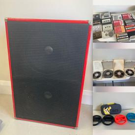 MaxSold Auction: This online auction features speakers, AV racks, road cases, stereo components, audio tapes, video games, cables & adapters, watches, planters, women’s footwear, and more!