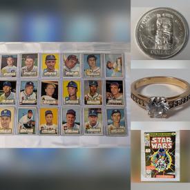 MaxSold Auction: This online auction features sports trading cards, Star Wars cards, Batman cards, coins, comics, silver & costume jewelry, Swarovski jewelry, and more!