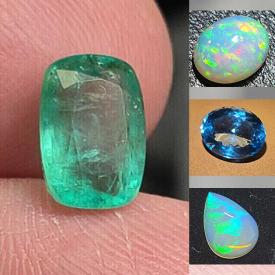 MaxSold Auction: This online auction features loose gemstones, including opals, tanzanites, emeralds, citrines, aquamarines, topaz, helidor, labradorite, amethyst, garnets, rubies, ametrine, peridots, moonstones, kunzites, sapphires, and more!