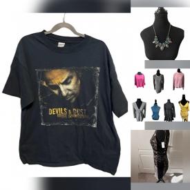 MaxSold Auction: This online auction features men’s & women’s clothing & footwear, watches, costume jewelry, graphic t-shirts, kids’ clothing & footwear, and more!