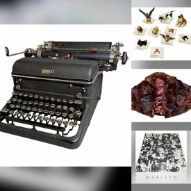 MaxSold Auction: This online auction features vintage typewriters, wood folk figures, wooden puppet, Hagen-Renaker figurines, vintage books, graphic t-shirts, art glass, sports collectibles, trucker hats, and more!
