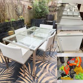 MaxSold Auction: This auction features Occasional Tables, Lamps, TV, Mirrors, Personal Care Items, Linens, Clothing Steamer, Decor Plants, Small Kitchen Appliances, Dinnerware, Glasses, Fabric Seating, Kitchen Utensils, Vases, Storage pieces, Patio Set, Garden Decor, Dining Set, Planters, Mobility Aids, Freezers, Cleaning Supplies, Books, Pet Supplies, Candles, Art Supplies, Hair Salon Equipment and much more!