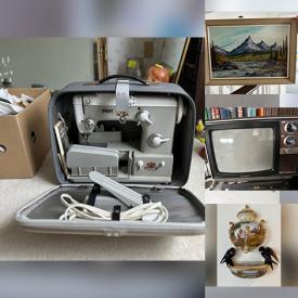 MaxSold Auction: This online auction features vintage grooming tools, perfume bottles, vintage washboards, Carnival glass, inkwells, vintage tins & bottles, art pottery, counter stools, teacup/saucer sets, antique muffineers, costume jewelry, sewing machine, games, antique steamer trunk, exercise equipment, and more!