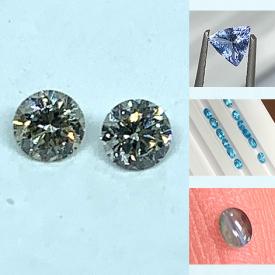 MaxSold Auction: This online auction features loose gemstones, including alexandrites, diamonds, sapphires, topaz, emeralds, aquamarines, tanzanites, garnets, and a watch. n