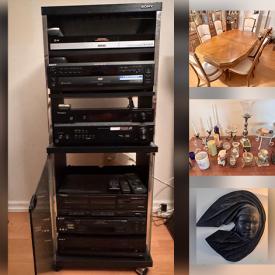 MaxSold Auction: This online auction features dining set, chrome/glass table, floor lamps, stereo components, TV, porcelain dolls, framed wall art, and more!\n