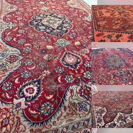 MaxSold Auction: This online auction features Persian rugs & mats, including Mashhad, Hamadan, Ardebil, Nepali, Baluchi, Tabriz, Heriz, Zanjan, Joshegan, Turkman, Kurdish, Shiraz, and more!