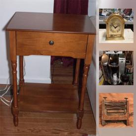 MaxSold Auction: This online auction features crafting supplies, books, board games, DVD player, vases, weights, TV, china, costume jewelry, typewriter, patio furniture, shop vac, lighting fixtures, vintage dolls, office supplies, holiday decor, and much much more!