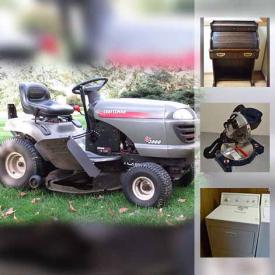 MaxSold Auction: This online auction features a Work Mate bench, Black & Decker jig saw, 10 amp Skilsaw, Rockwell Drill, Craftsman polisher, 4 TV Trays, 2 umbrellas, 3 folding seats, Black & Decker hedge trimmer and grass trimmer and Craftsman two speed power blower, Coleman gas camp stove and River Trail propane camp stove, Trademaster 8" 5 speed drill press, 8.25" chop saw, Craftline grandfather clock, Black & Decker Food Processor, Black & Decker Super Chopper, Pasta Queen pasta maker, salad spinner, Lazboy recliner rocker, Bose Solo sound system, High Boy dresser, 7 drawer dresser, Kenmore Elite electric dryer and Kenmore Elite Washing Machine, Weslo Cadence C32 treadmill, Kenmore freezer and much more!