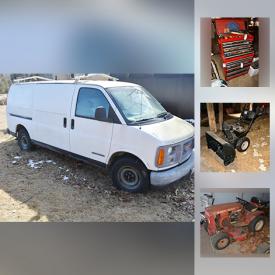 MaxSold Auction: This online auction features a GMC van vin#1GTF25M6V1077339. A HOOSIER cupboard. FURNITURE: 3 wardrobes, metal bed, painted washstand, Gibbard bedroom suite, Eastlake chair, office including wooden filing cabinets. COLLECTIBLE: Doilies, lace and crocheted items; hankies; washbasin and pitcher; dolls; beaded evening bags; oil lamps; many Hummel and Wade figures; steins; collector's plates; pen sets; toy cars; Fire King and more! HANDMADE: Hooked rugs, afghans, framed needlepoint. VINTAGE: Unusual oak 'throne chair"; Kitchen items. Singer in cabinet sewing machine. Danby window air conditioner. Cuisinart convection bread maker. JEWELLERY. Glass/Crystal: Cut/pressed; colored; punch bowl set. CHINA: Royal Albert 50th anniversary coffee set; Staffordshire blue and white pieces; tea cup sets; lustre ware. Electronics. Musical instruments. SPORTING EQUIPMENT: Springbok canoe; bicycles; much fishing equipment; camping; golf; hockey. SHOP Power TOOLS/FARM EQUIPMENT: Mitre saw, table saw, Teco jointer; Craftsman router; Delta drill press and much more! PLUMBING SUPPLIES/EQUIPMENT. English saddles and tack and much more!