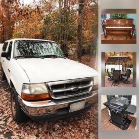 MaxSold Auction: This MaxSold Brandywine Estate Sale online auction featured a 1999 Ford Ranger XLT. Kraukauer upright piano and bench. Italian slate pool table. Rocky slot machine. FURNITURE: Several sofa's including a sleeper sofa and a Haverty's sectional; many easy and recliner chairs; dining room table and six chairs, Pure Simple china cabinet and buffet; bakers rack, kitchen buffets and matching table and six chairs; office; Vaughan Bassett queen bed, nightstands, dresser; chaise; American Signature California King bed, nightstands, chest of drawers, dresser and armoire. ELECTRONICS: Fireplace with mantle; Crosley turntable; Curtis Karaoke; Sony stereo; Wii console. ANTIQUE: Singer sewing machine; SAD irons. VINTAGE: Singer sewing machine; tin toys. EXERCISE EQUIPMENT. CHINA: Mikasa "Solitude" place settings for 8; Lenox clock and much more!